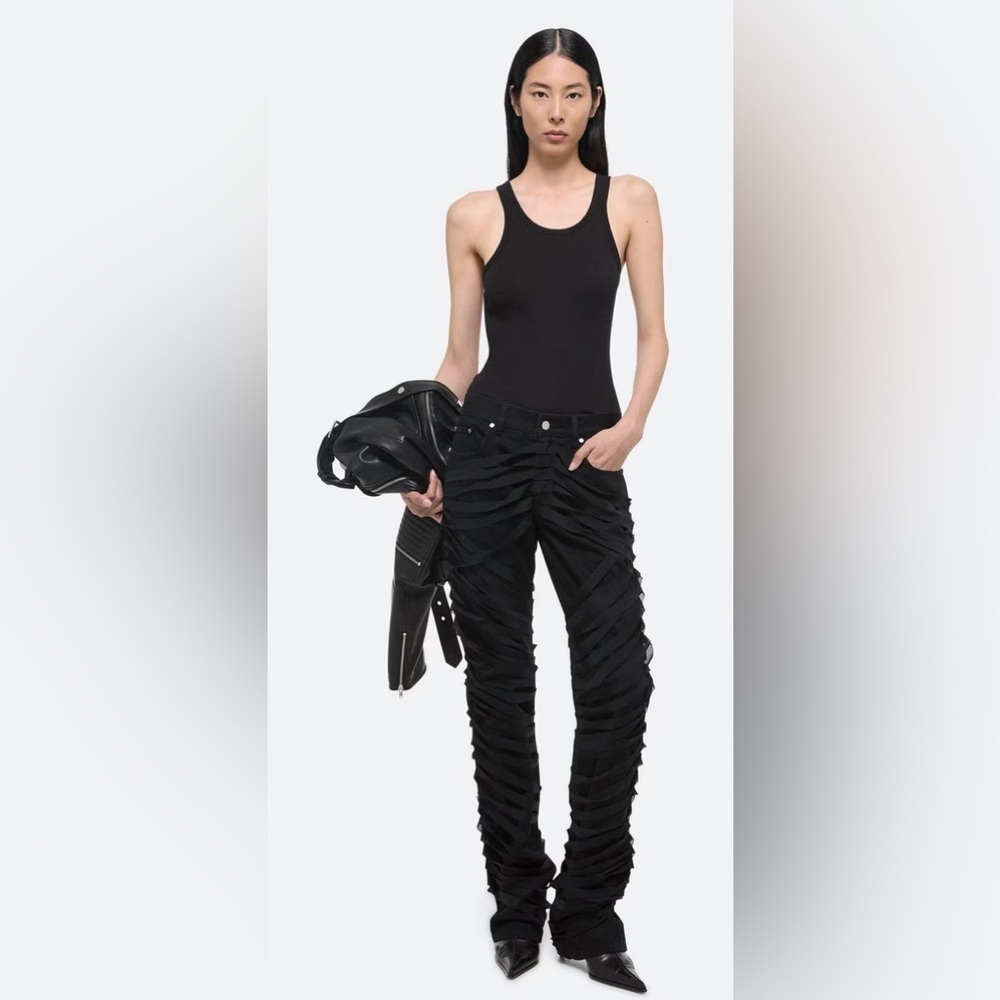 Helmut Lang Ribbon Worker Jeans Black Runway Denim 29 Rare Archive